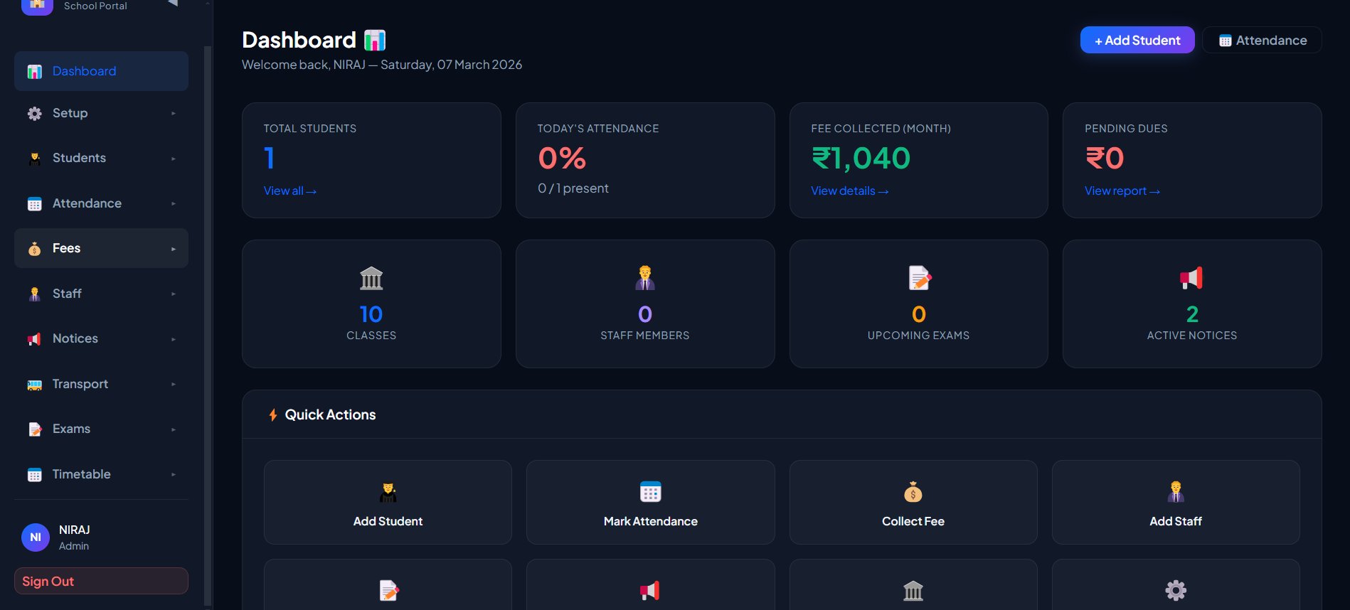 Dashboard screenshot